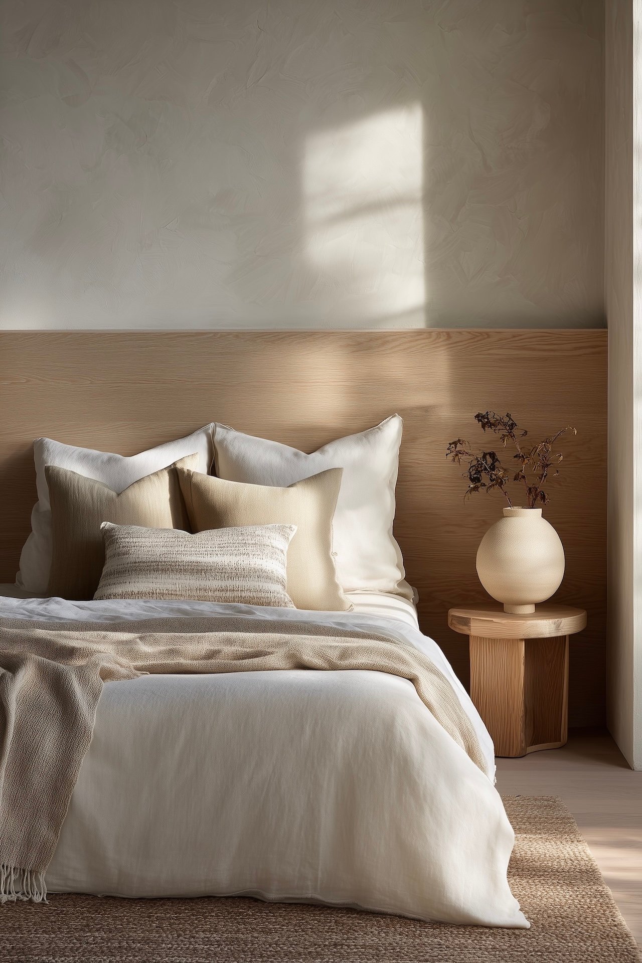 chambre naturelle bois lin matériaux naturels