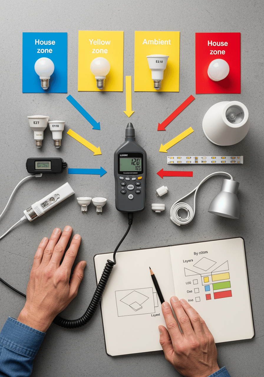 Plan d’éclairage : repères chiffrés et méthode par pièces