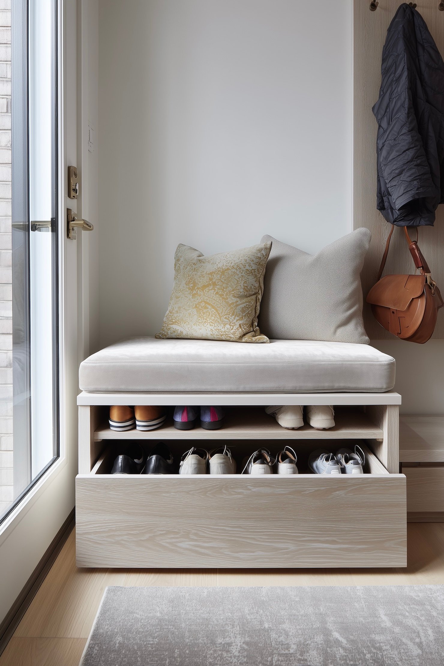 banc coffre rangement chaussures espace réduit