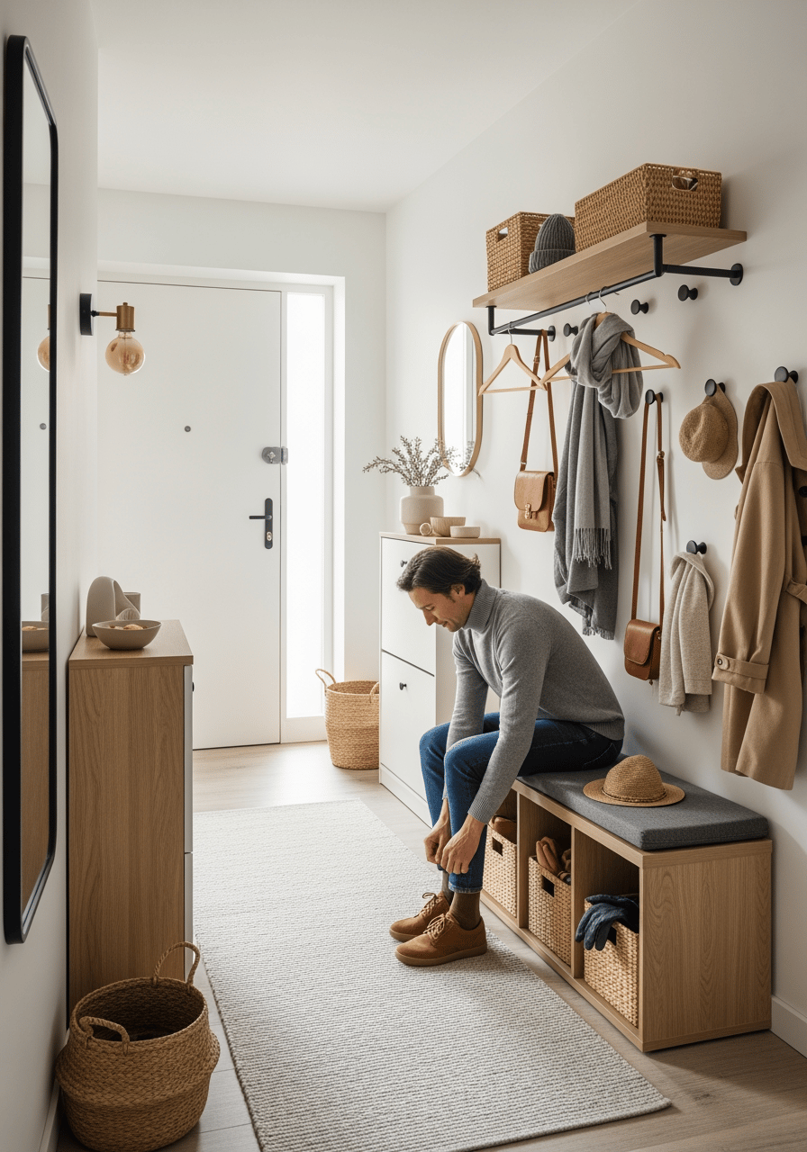 Comment optimiser le rangement dans une entrée étroite