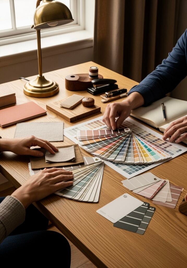 consultation décorateur assortiment couleur pièce nuancier