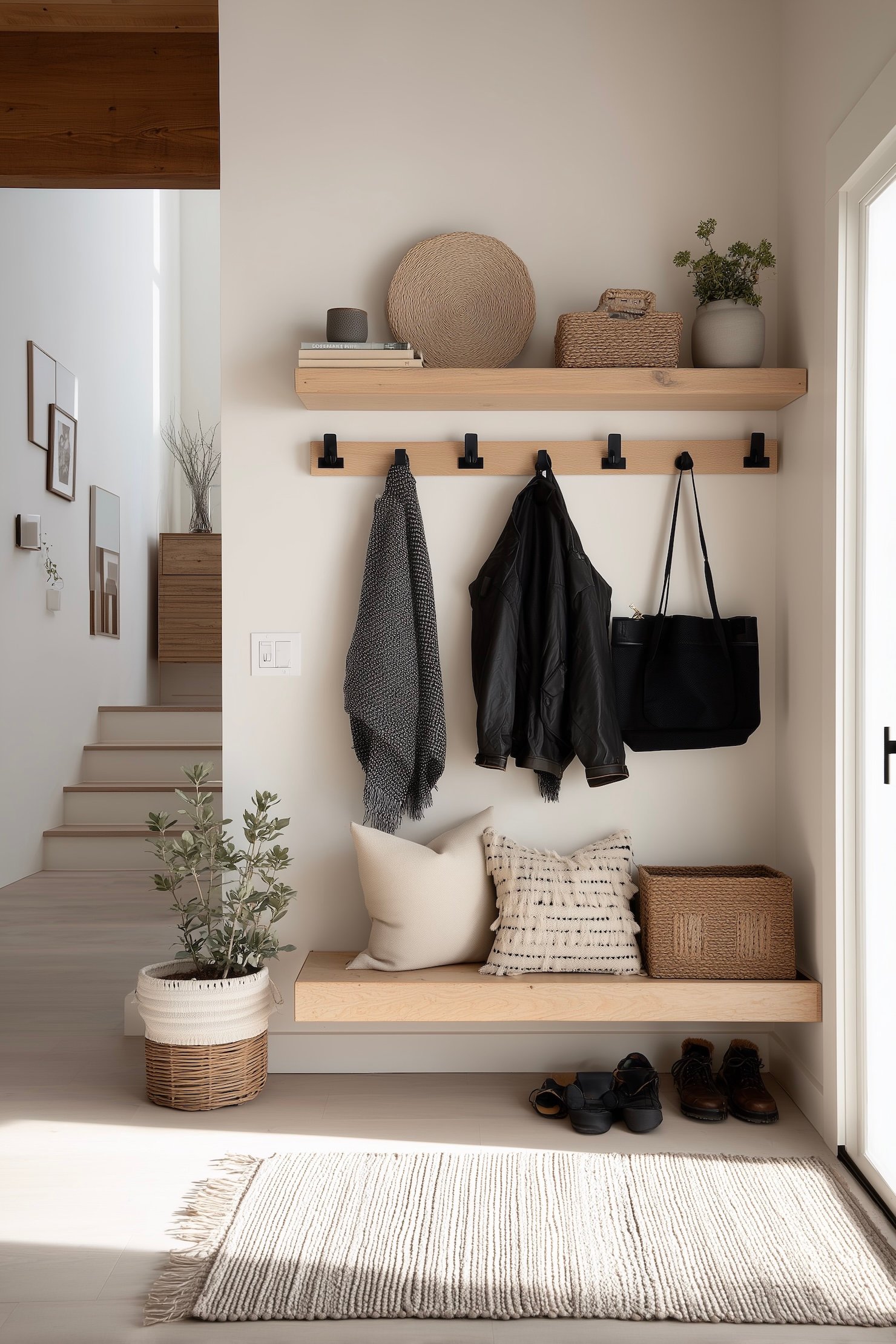 entrée appartement urbain étroit aménagement malin