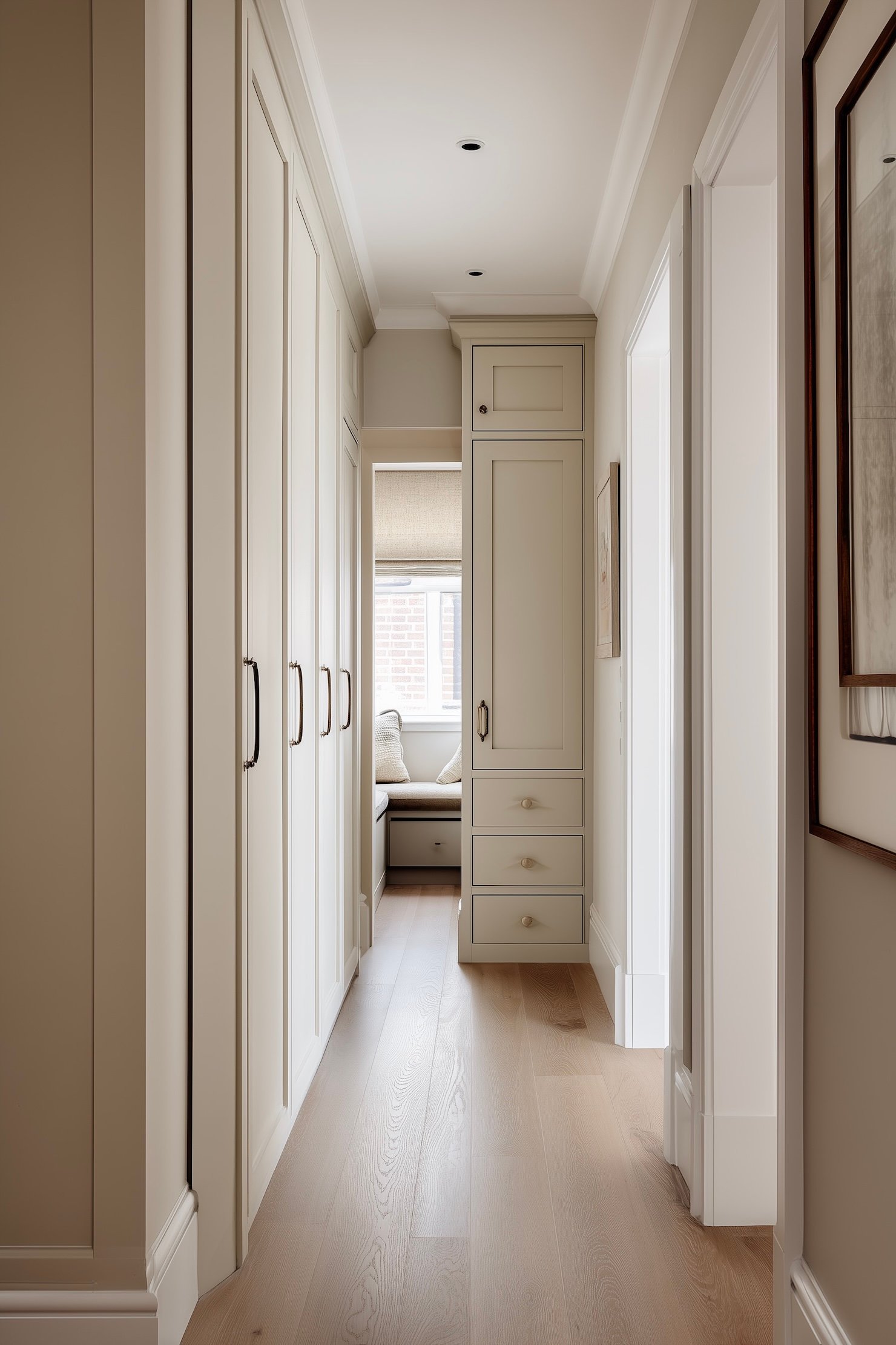 entrée étroite portes coulissantes rangement discret