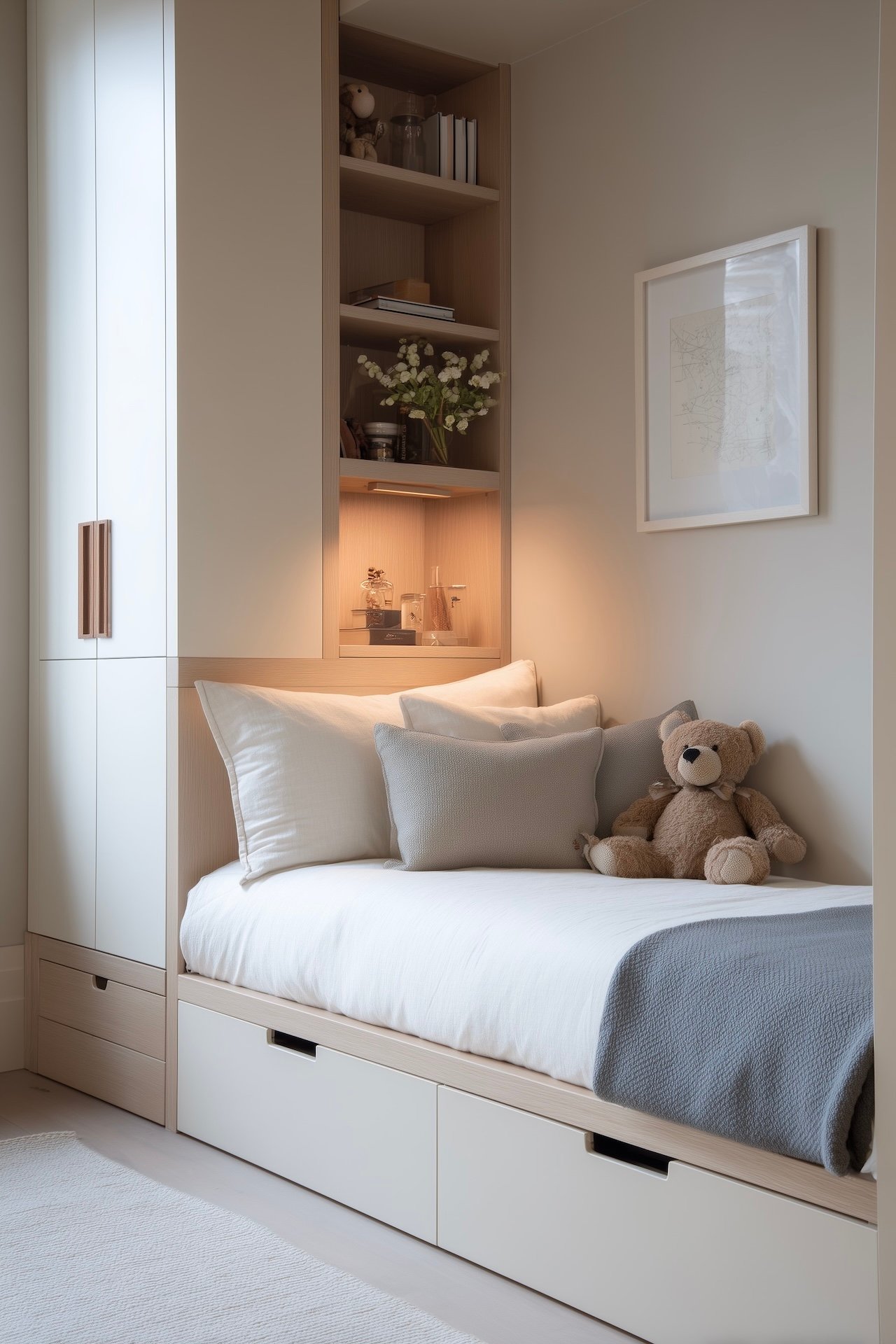 meuble modulable sur-mesure complet lit enfant rangement dressing bibliothèque