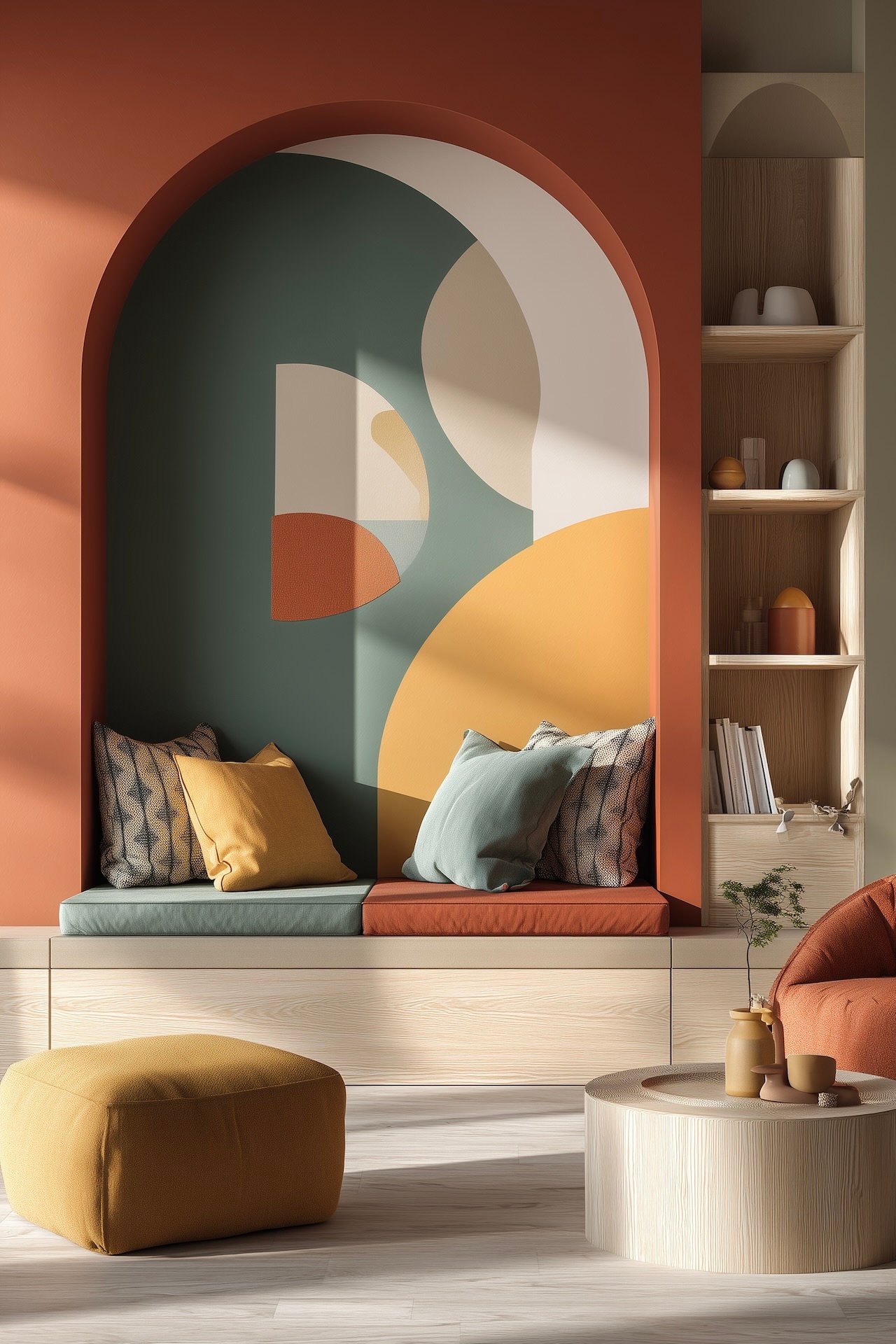 niche lecture enfant formes géométriques colorées