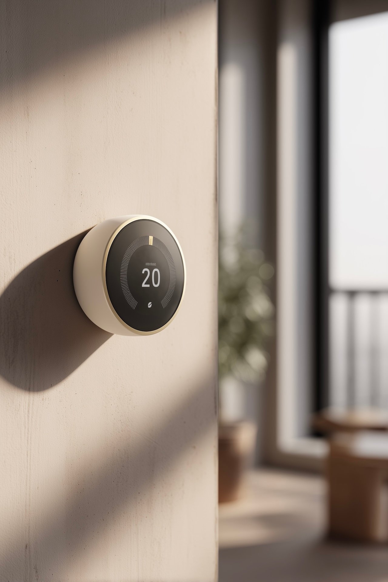 thermostat intelligent rond disque appartement design