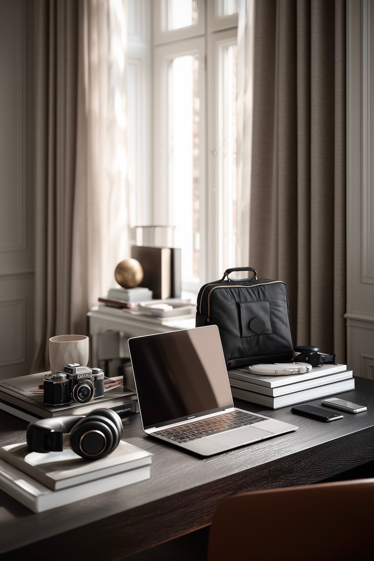 bureau élégant ordinateur appareil photo protégés assurance habitation