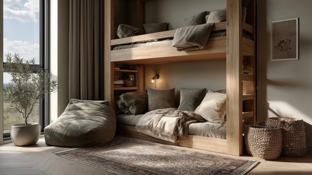 chambre partagée lit superposé gain de place - blog déco