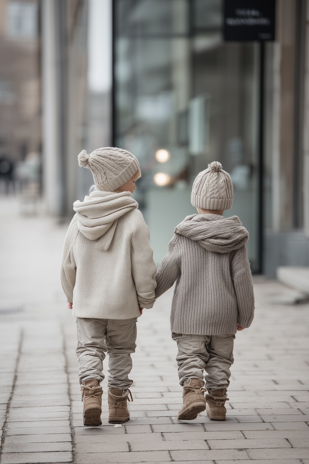 enfant scandinave vêtement hiver frère portrait