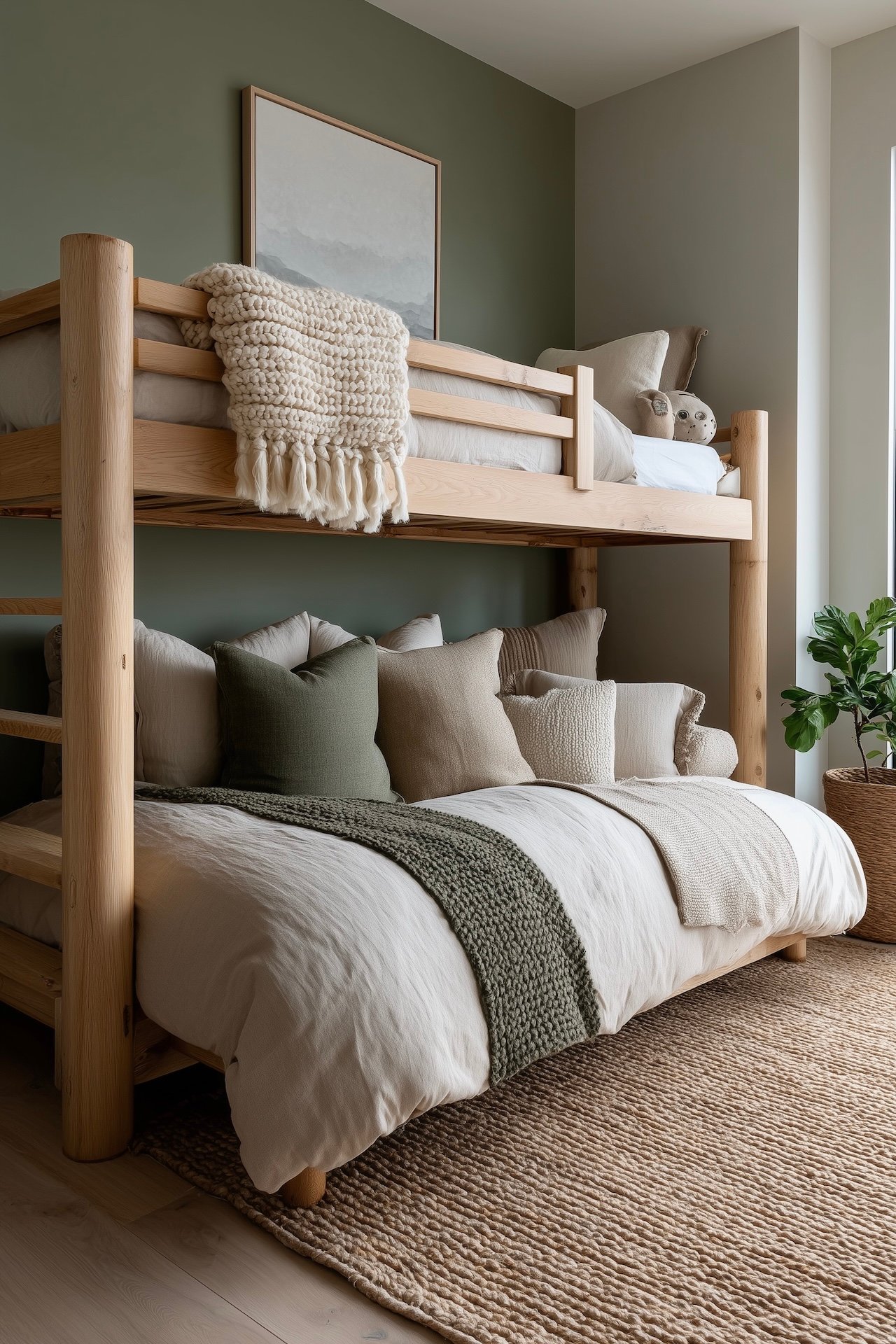 lit superposé double gain de place bois flotté massif