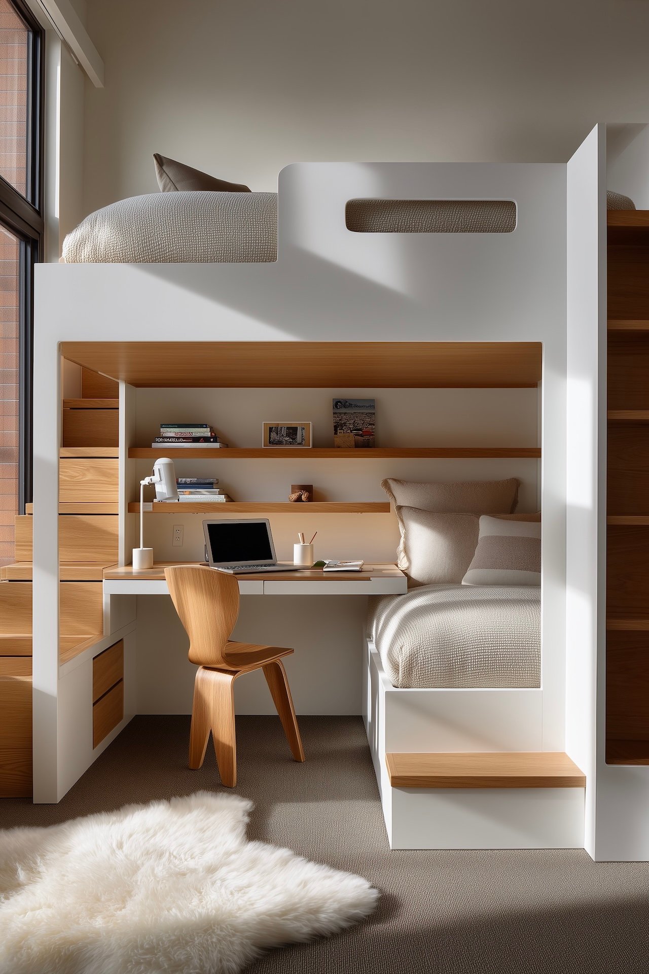 meuble ado multifonction bibliothèque couchage bureau