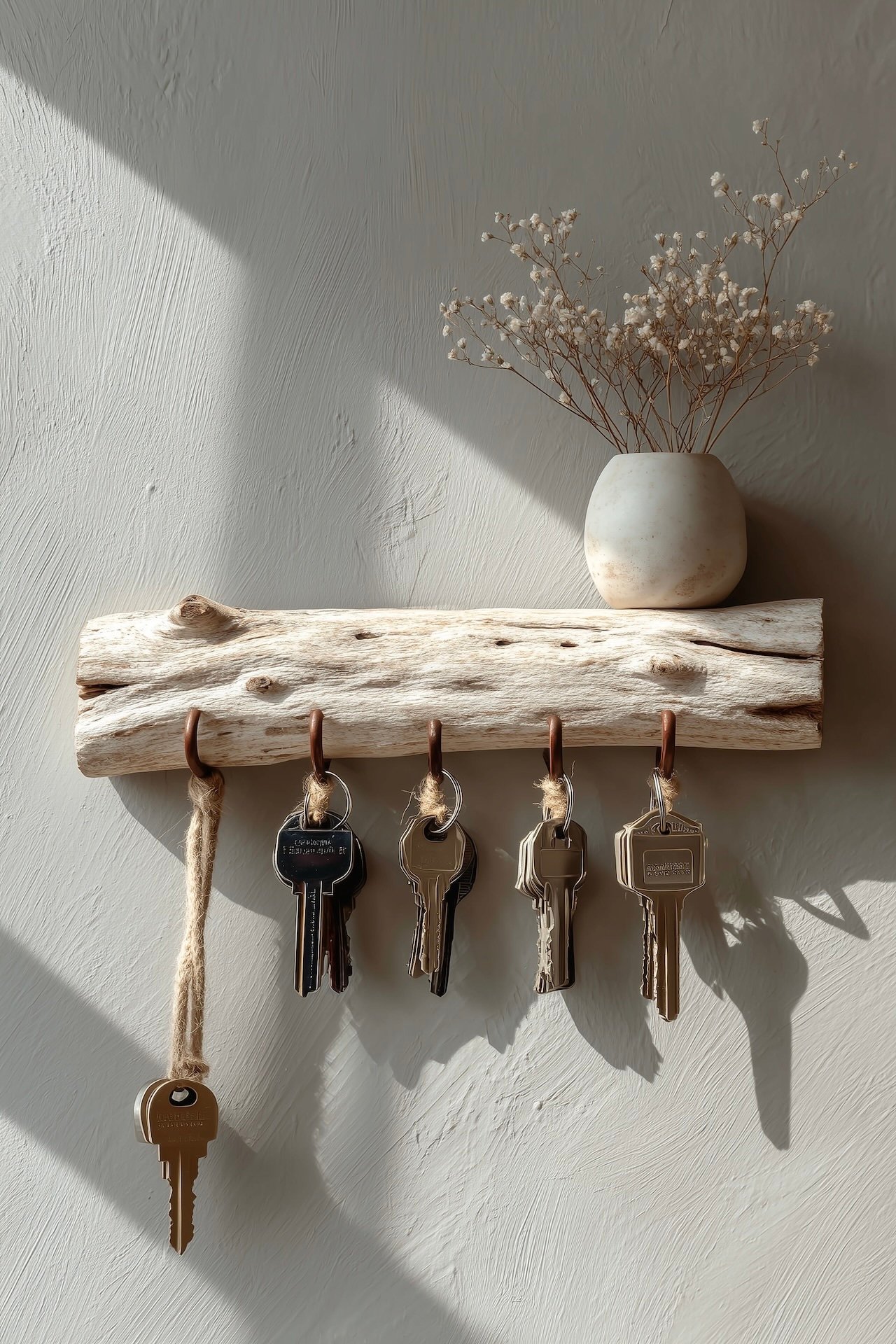 porte-clé mural branche arbre bois flotté à faire soi-même