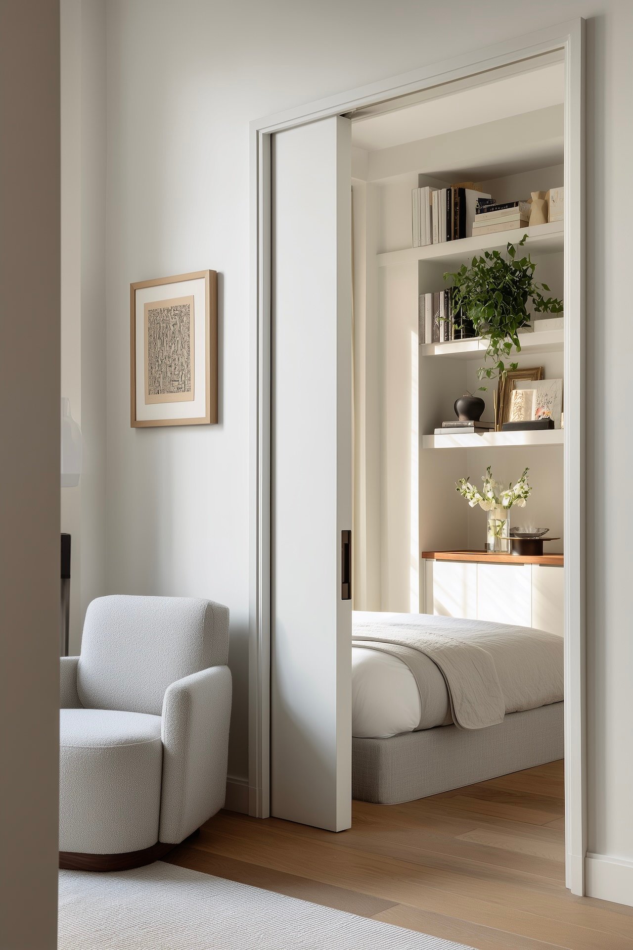 porte coulissante dans mur gain place installation