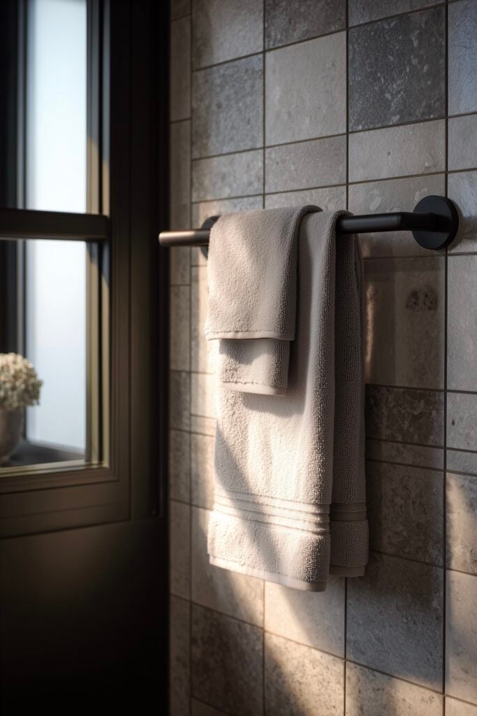 porte-serviettes sans perçage ventouse adhésif double face effet métal