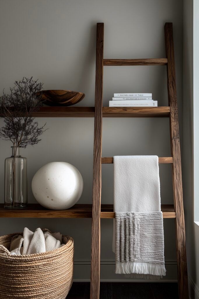 rangement décoratif écharpe linge wabi sabi