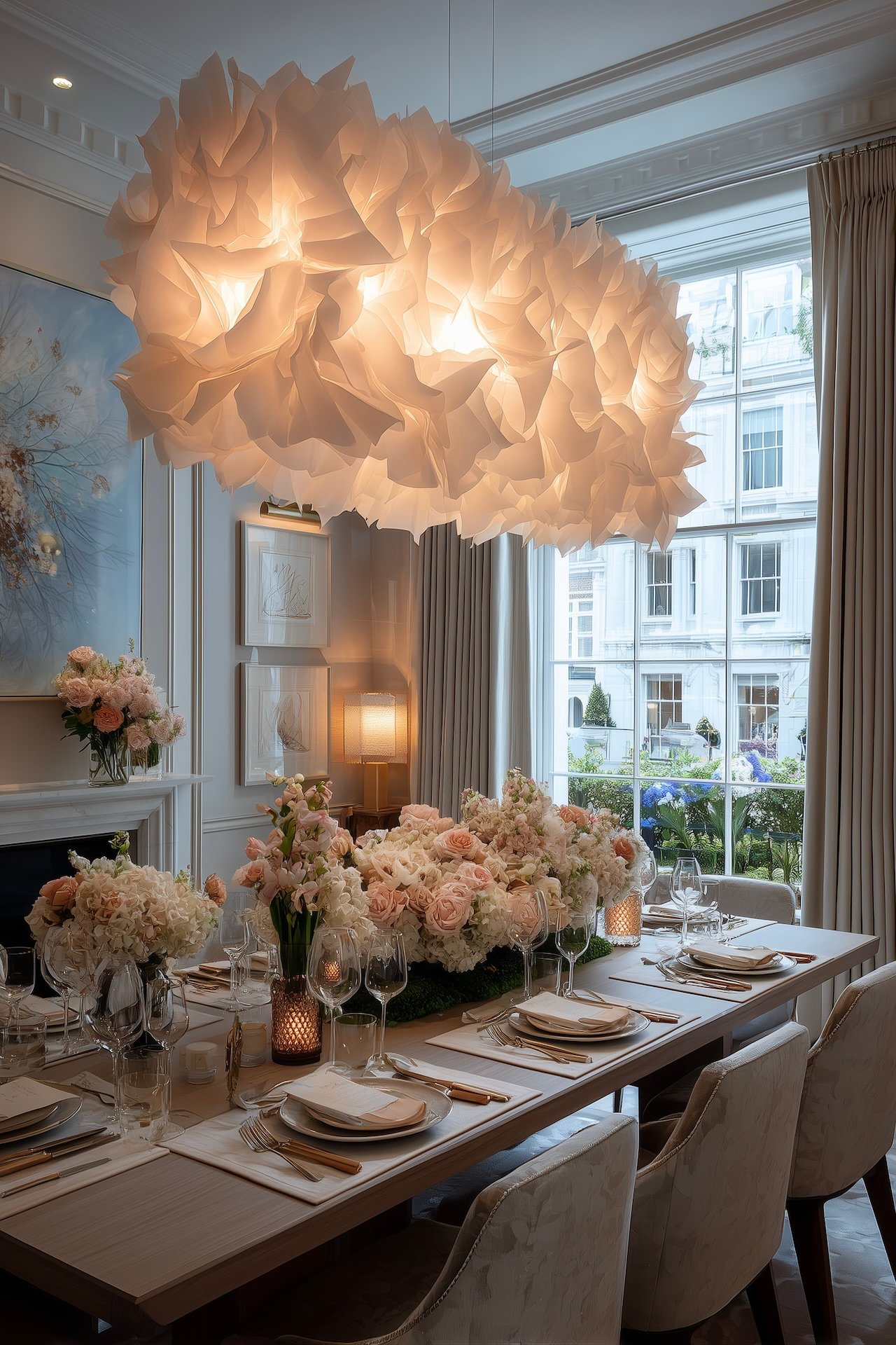 suspension organique sculpturale appartement plafond bas moderne