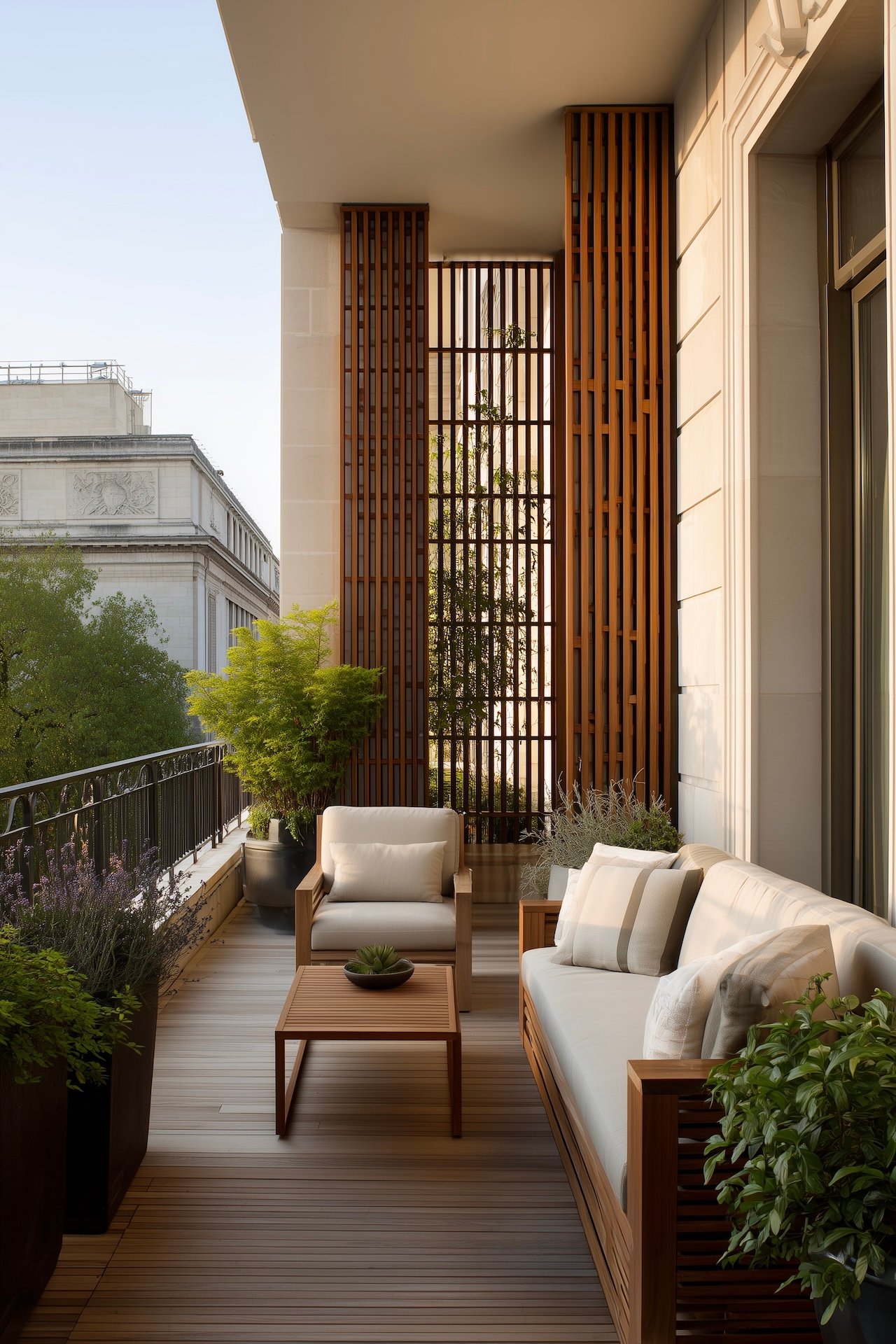 brise-vue tasseaux bois ajourée claustra extérieur design avis