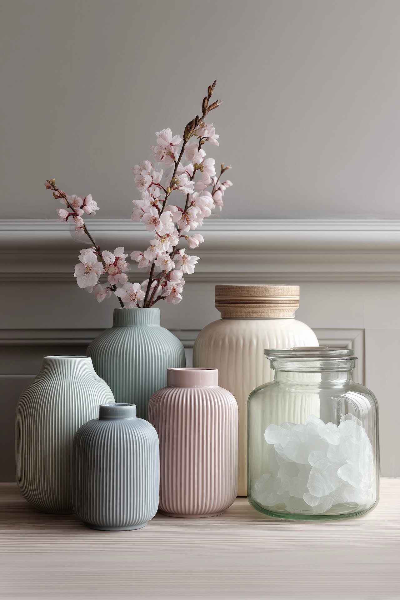 vases céramique pastel branche fleurie déco scandinave