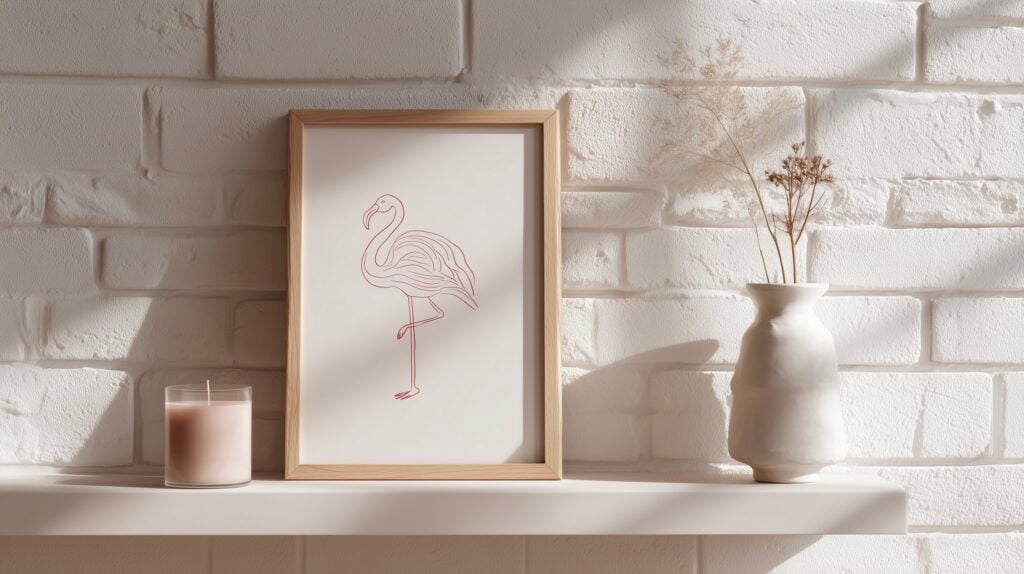 déco flamant rose affiche artiste dessin graphique