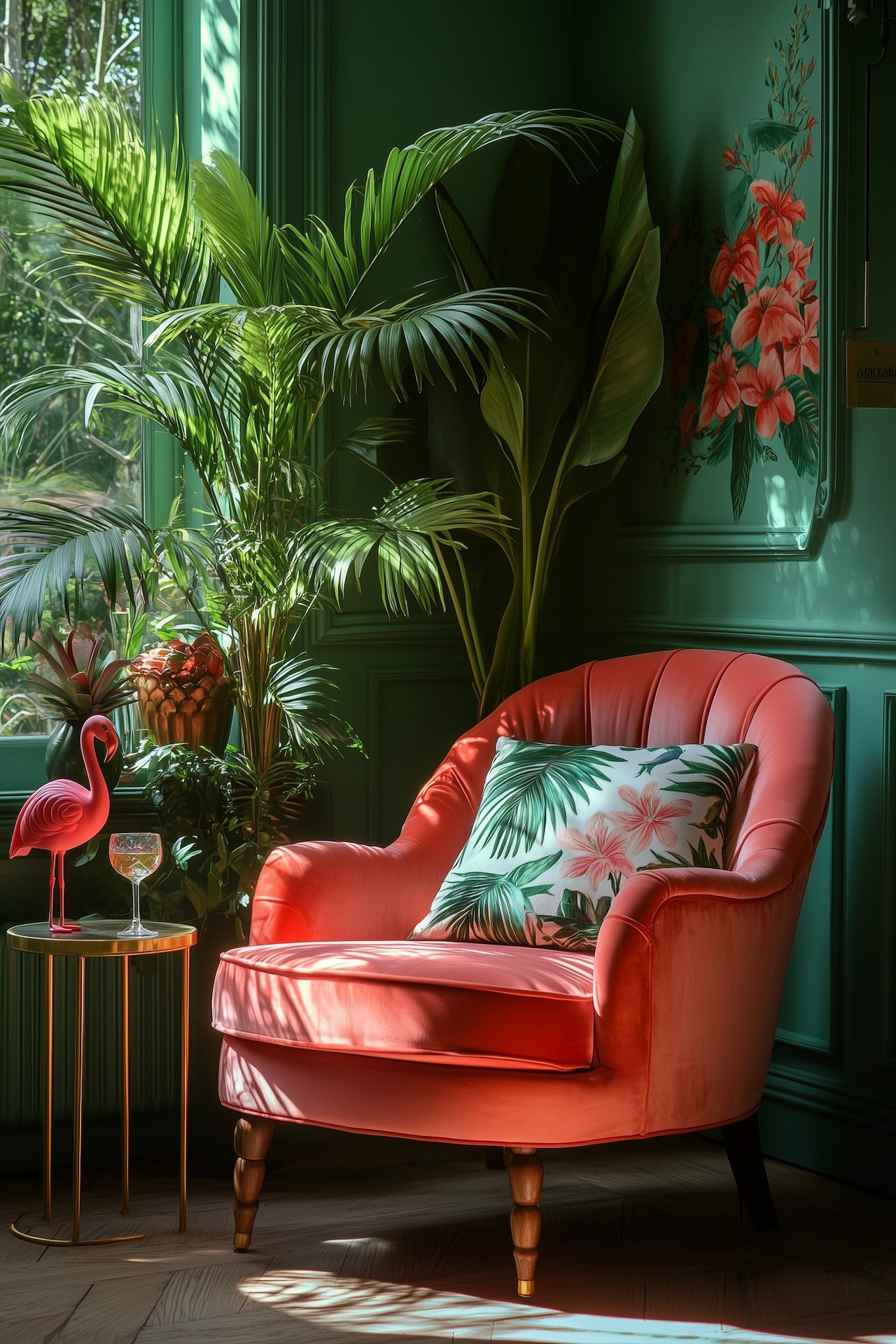 déco jungle rose fushia vert blog