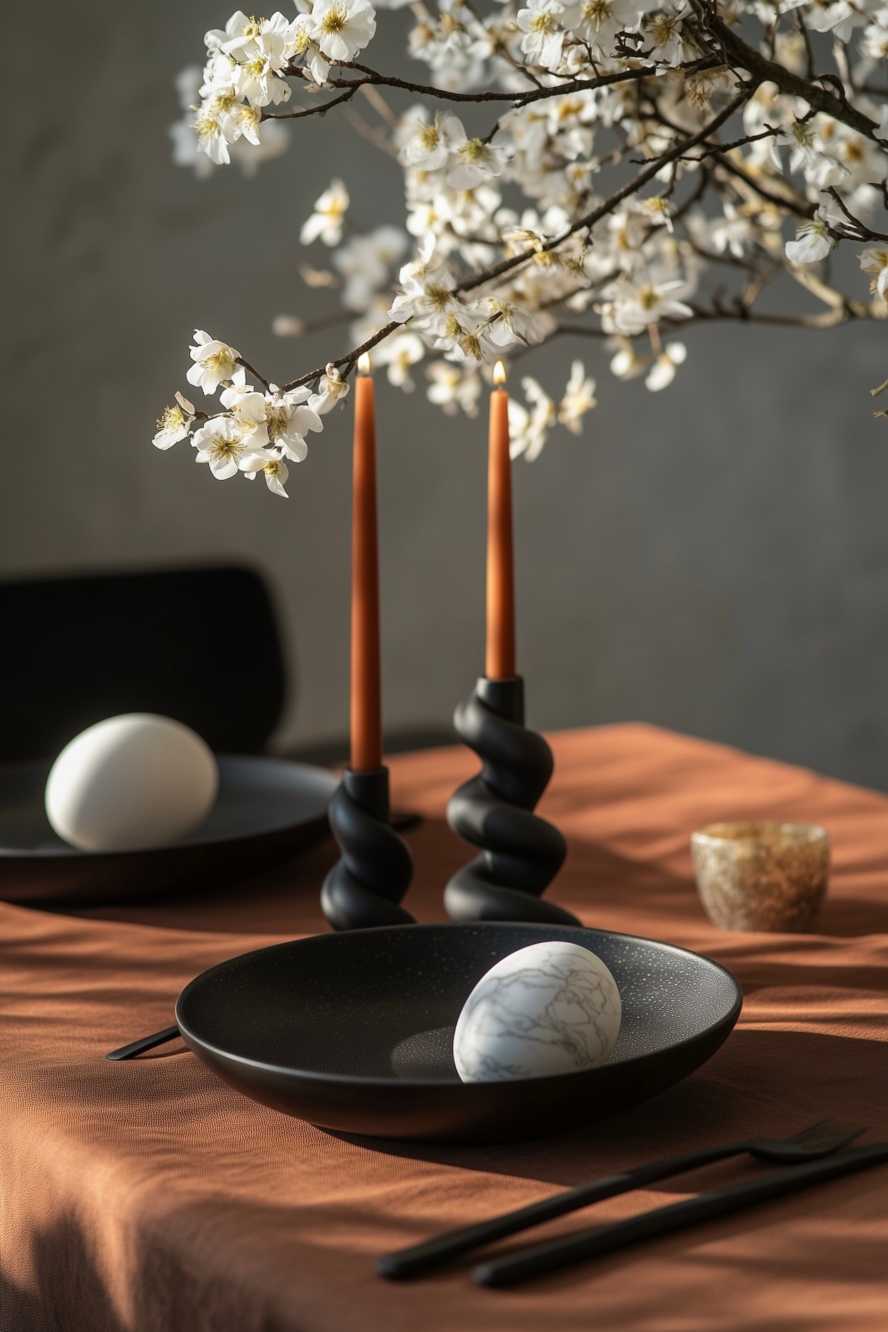 diy déco Pâques oeuf marbre centre de table bohème fleurs séchées