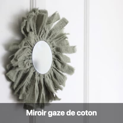 miroir boho gaze de coton déco kaki - clem around the corner