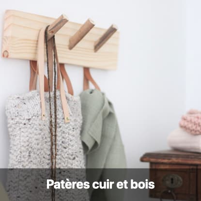 patère cuir bois - blog création déco diy clem