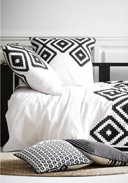 tati deco housse de couette geometrique noir blanc ethnique