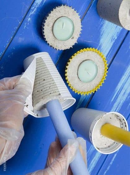 diy photophore beton ciment moule idee deco blog clem around the corner