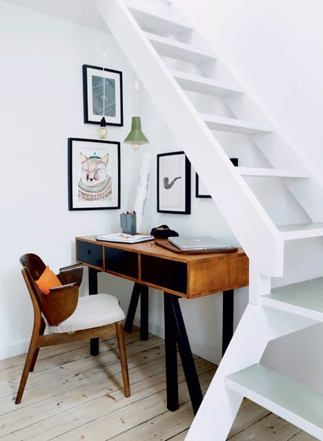 Ulrik Foss coin bureau sous escalier rangement malin home office télétravail