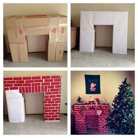 Fabriquer fausse cheminée en carton DIY