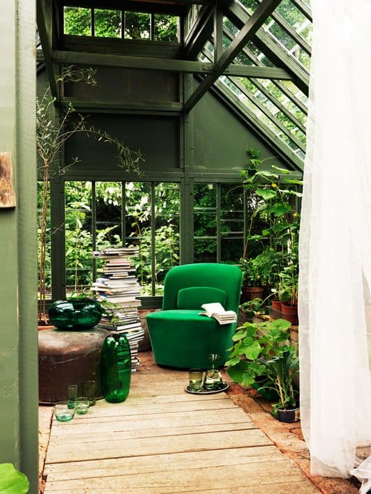 déco fauteuil vert flashy
