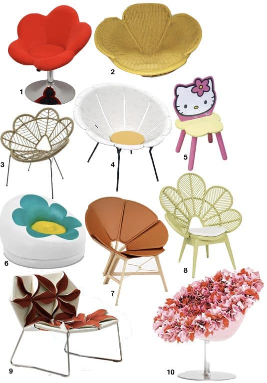 chaise fauteuil en forme de fleur interieur exterieur blog deco salon