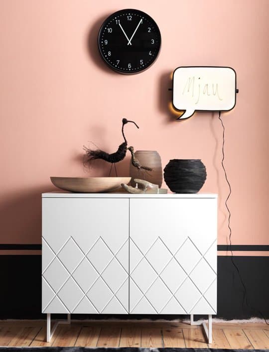 mur peint rose noir