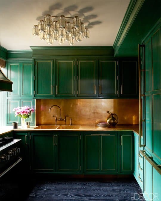 Cuisine verte appartement cameron diaz.