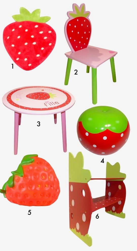 déco fraise meuble enfant chambre petite fille blog déco clem around the corner