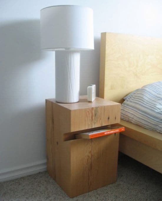 diy table de chevet en bois.