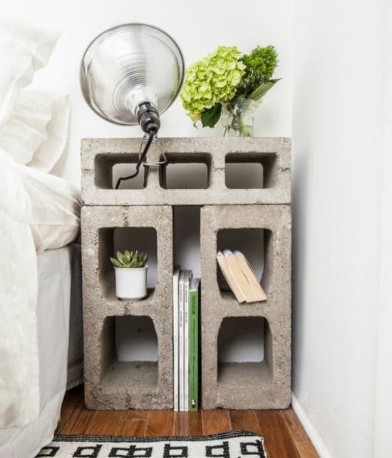 parpaing de beton table de nuit diy.