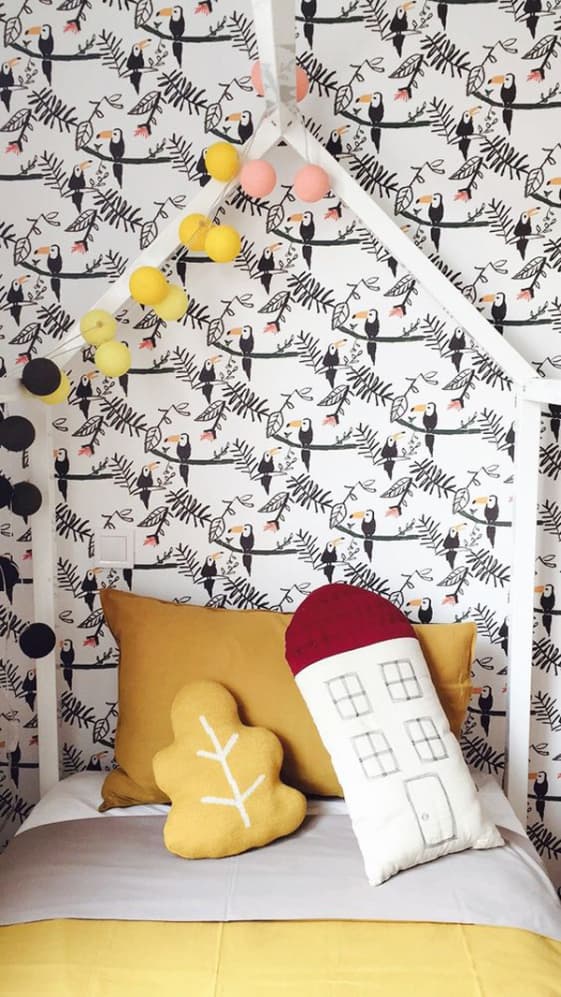 déco toucan papier peint chambre enfant jungle