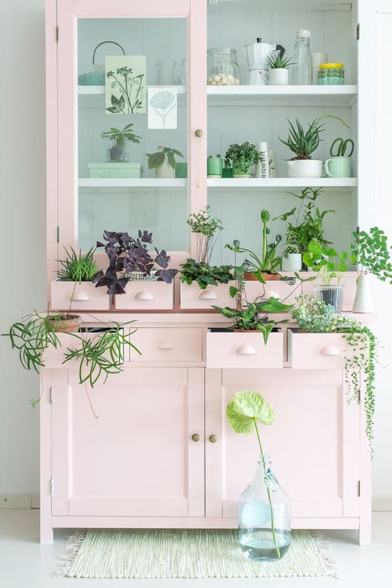 vaisselier upcycling diy mobilier rangement cuisine urban jungle rose blog deco