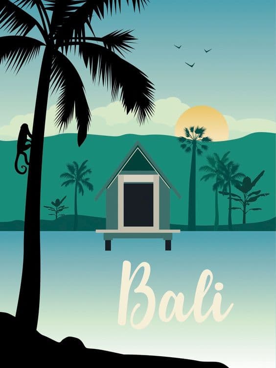 Ancienne photo de boutique déco à Bali avec objets artisanaux et matières naturelles