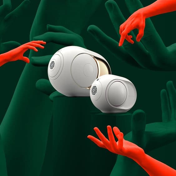mini devialet nouveaute set design vert rouge main