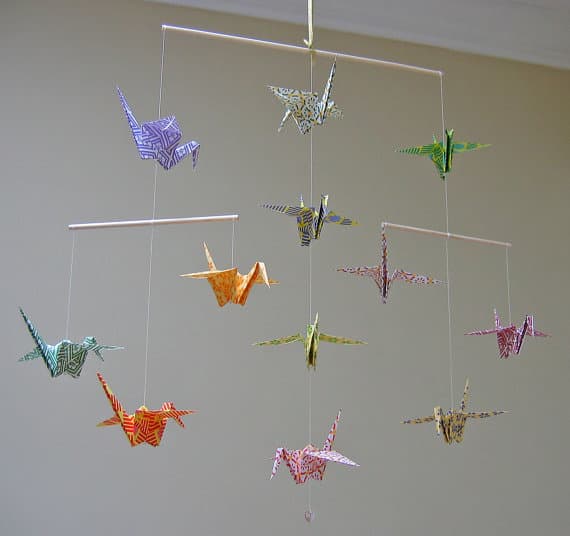 mobile enfants diy oiseau origami