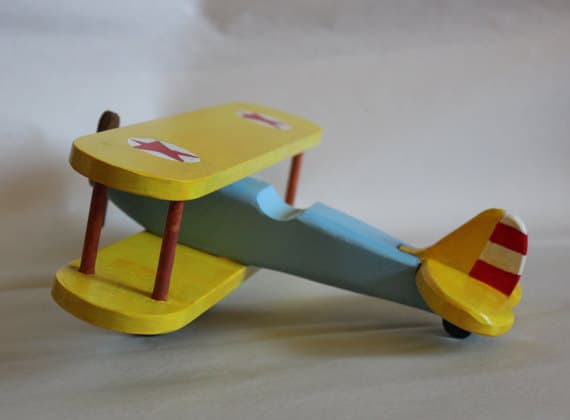 avion en bois retro déco chambre enfant