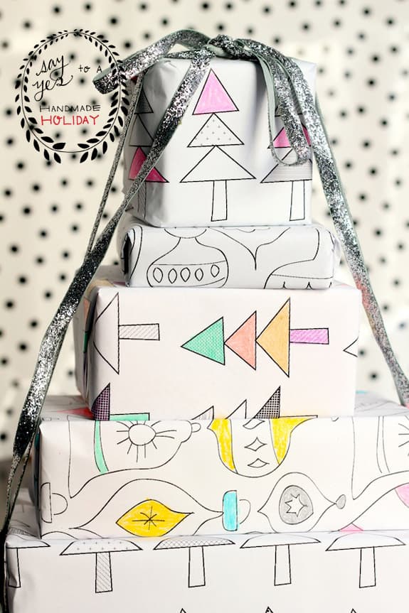 Papier cadeau à colorier