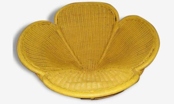 fauteuil tresse chaise en forme de fleur annees 50