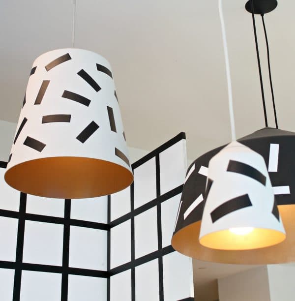 suspension noir blanche style confettis DIY