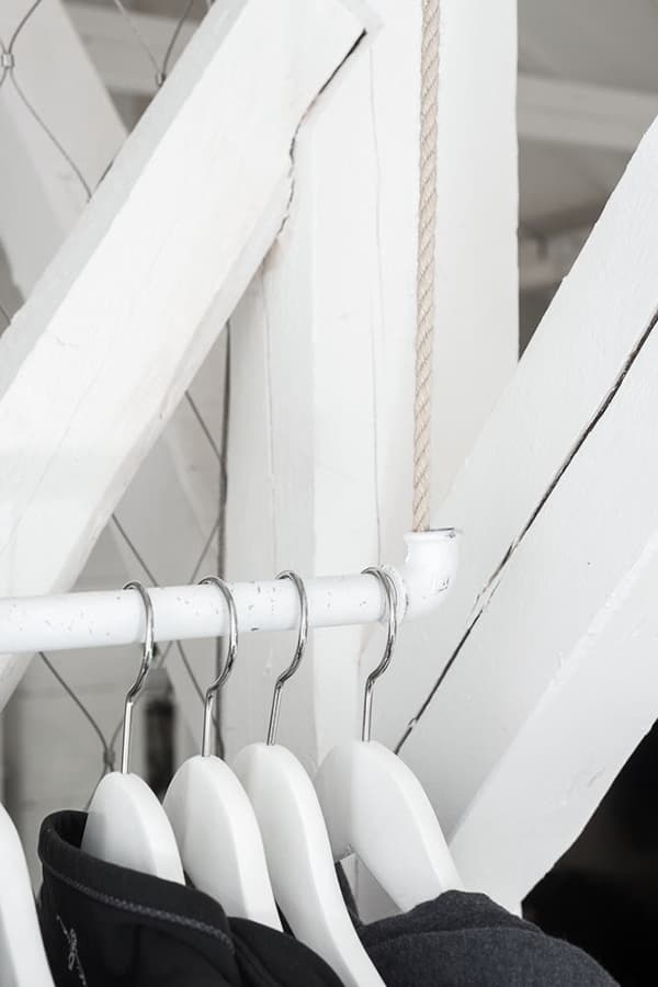 dressing penderie ouverte diy objet détourné plomberie tube