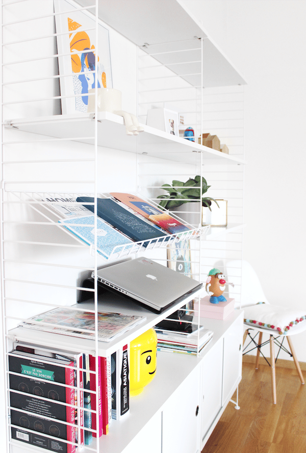 bibliothèque modulable blanche bois filaire métallique design - blog déco - clem around the corner