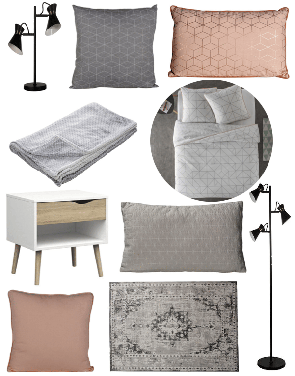 la chambre d'adoen rose et gris noir geometrique 